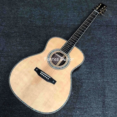 Custom Martin Style OM Style 42 Solid Spruce Cedar Top Acoustic Guitar Real Abalone Inlay with Vintage Tuner supplier