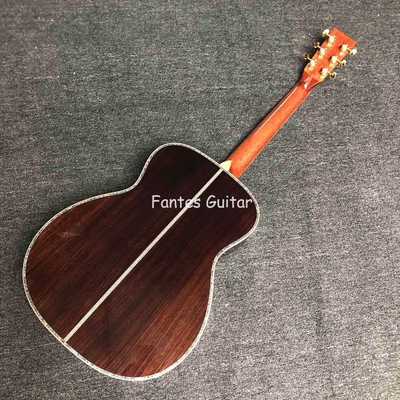 Custom Martin Style OM Style 42 Solid Spruce Cedar Top Acoustic Guitar Real Abalone Inlay with Vintage Tuner supplier
