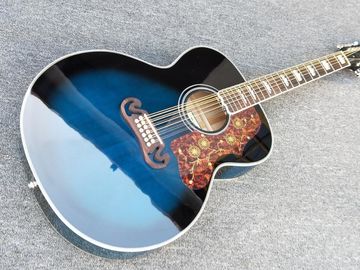 Top quality Blue clolor 12 strings J200 classical acoustic Guitar,Factory maple 43&quot; Jumbo G200vs acoustic guitar supplier