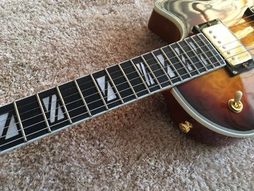 LP custom guitar tobacco sunburst quilted maple body Back contour and neck joint contour Ebony fingerboard custom guitar supplier