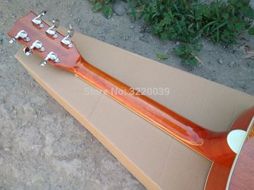 Top Quality 41 inch Orange color G Hummingbird classic acoustic guitar,Factory Custom Solid Spruce top guitar supplier