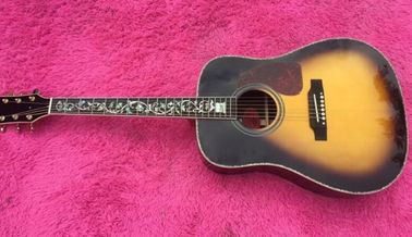 Sunburst Chibson J45 deluxe acoustic guitar Real Abalone Inlays rosewood body J45 electric acoustic guitar supplier