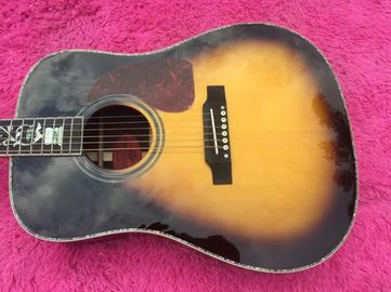 Sunburst Chibson J45 deluxe acoustic guitar Real Abalone Inlays rosewood body J45 electric acoustic guitar supplier