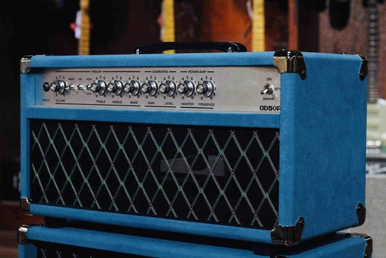 Custom Dumble Clone 2025 Overdrive Reverb 50-Watt Hand-Wired Tube Head-Suede Blue JJ Tubes 50W supplier