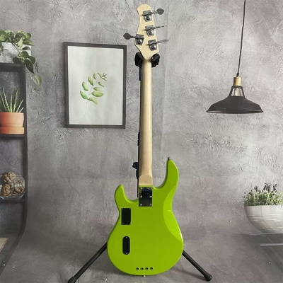 Custom 4 Strings Stingray Electric Bass Guitar in Green with White Pickguard Rosewood Fretboard supplier