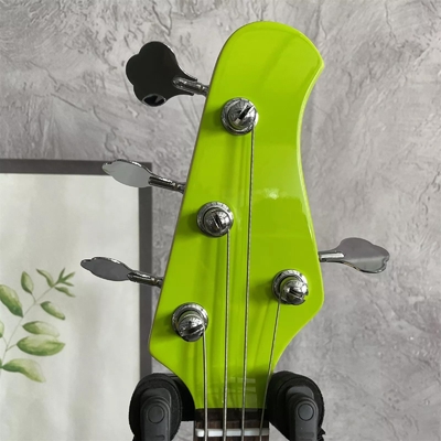 Custom 4 Strings Stingray Electric Bass Guitar in Green with White Pickguard Rosewood Fretboard supplier