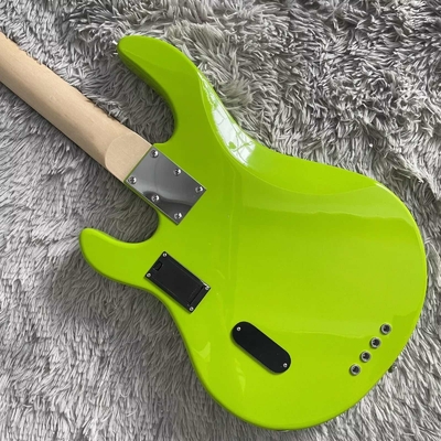 Custom 4 Strings Stingray Electric Bass Guitar in Green with White Pickguard Rosewood Fretboard supplier