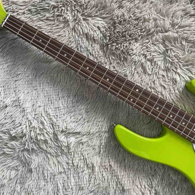 Custom 4 Strings Stingray Electric Bass Guitar in Green with White Pickguard Rosewood Fretboard supplier