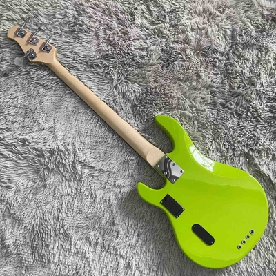 Custom 4 Strings Stingray Electric Bass Guitar in Green with White Pickguard Rosewood Fretboard supplier