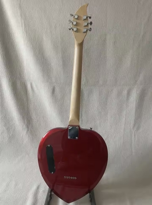 Custom Heart Shaped Electric Guitar in Black Short Scale Mahogany Body Humbucker Pickups Professional Guitar supplier