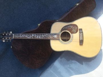 Deluxe acoustic guitar OEM acoustic electric guitar super deluxe abalone acoustic guitar AAA solid spruce supplier