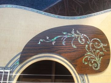 Deluxe acoustic guitar OEM acoustic electric guitar super deluxe abalone acoustic guitar AAA solid spruce supplier