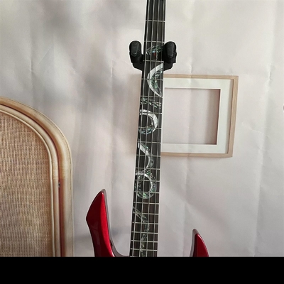 Custom Special Irregular Body Shape Transparent Red Electric Bass Guitar 4 Strings Basswood Body supplier