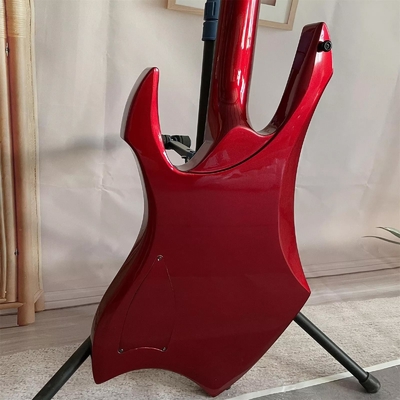 Custom Special Irregular Body Shape Transparent Red Electric Bass Guitar 4 Strings Basswood Body supplier