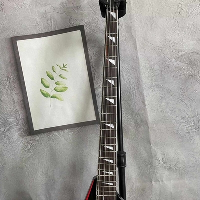 Custom 4 Strings V Shape Black Body Electric Bass Guitar Rosewood Fretboard supplier