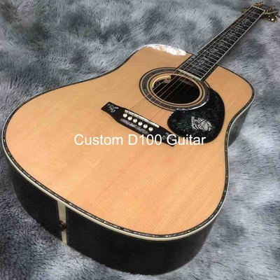 Deluxe Solid Rosewood Back Side 41 Inch D100aa Type Spruce Engraved Acoustic Guitar Abalone Inlay supplier