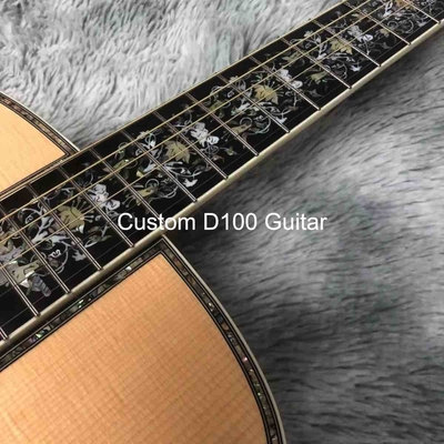 Deluxe Solid Rosewood Back Side 41 Inch D100aa Type Spruce Engraved Acoustic Guitar Abalone Inlay supplier
