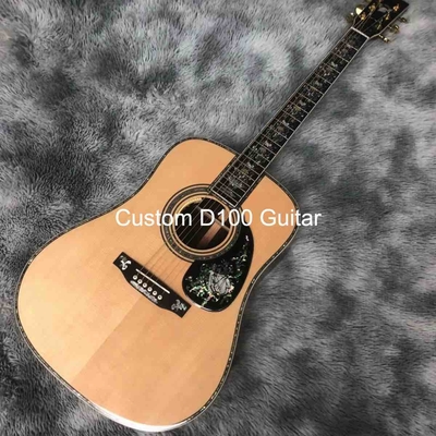 Deluxe Solid Rosewood Back Side 41 Inch D100aa Type Spruce Engraved Acoustic Guitar Abalone Inlay supplier