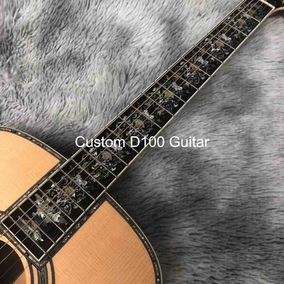 Deluxe Solid Rosewood Back Side 41 Inch D100aa Type Spruce Engraved Acoustic Guitar Abalone Inlay supplier