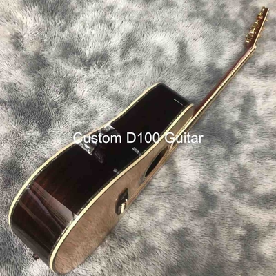 Deluxe Solid Rosewood Back Side 41 Inch D100aa Type Spruce Engraved Acoustic Guitar Abalone Inlay supplier