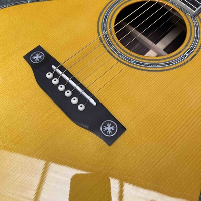 Custom OM Body Yellow Painting Acoustic Electric Guitar with SOLID ROSEWOOD Back Side supplier
