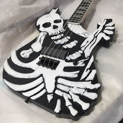 Factory George Lynch Skull Skeleton 4 Strings Electric Bass Guitar Basswood Body supplier