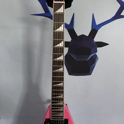 Left-Handed Pink Swallow Tail V Solid Body Electric Guitar Open Pickups 22 Fret supplier