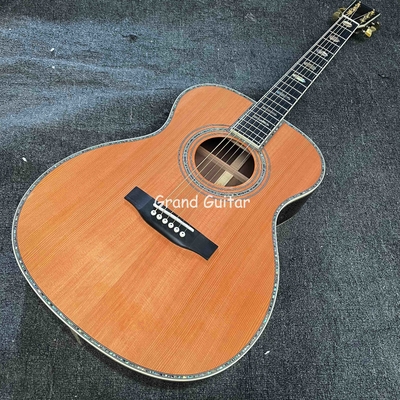 Custom OM Body Cedar Top Acoustic Electric Guitar with ROSEWOOD Back Side supplier