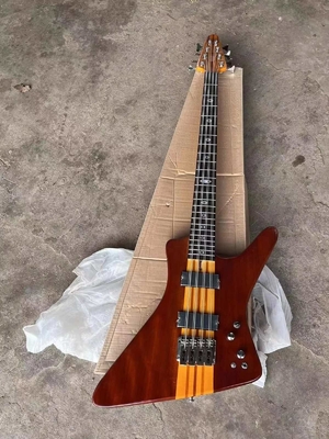 Custom 24 Frets Neck Thru Body Abalone Neck Inlay 8 Strings Electric Bass Guitar supplier