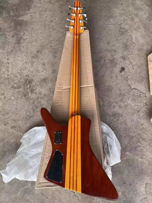 Custom 24 Frets Neck Thru Body Abalone Neck Inlay 8 Strings Electric Bass Guitar supplier