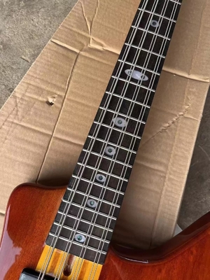 Custom 24 Frets Neck Thru Body Abalone Neck Inlay 8 Strings Electric Bass Guitar supplier