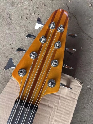 Custom 24 Frets Neck Thru Body Abalone Neck Inlay 8 Strings Electric Bass Guitar supplier