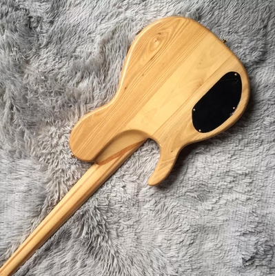 Custom 5 Strings Neck Through Body Burl Maple Top Electric Bass Guitar supplier