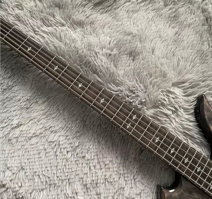 Custom 5 Strings Neck Through Body Burl Maple Top Special Body Electric Bass Guitar supplier