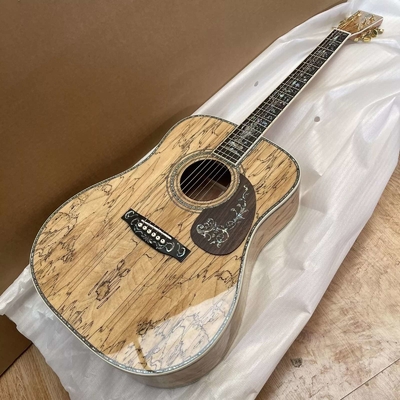 Custom Maple 41 Inch D Type Acoustic Guitar Abalone Inlays Ebony Fingerboard supplier