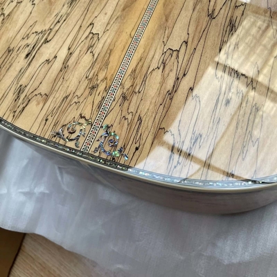 Custom Maple 41 Inch D Type Acoustic Guitar Abalone Inlays Ebony Fingerboard supplier