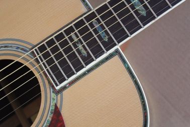 Ebony fretboard acoustic guitar AAA solid top acoustic electric guitar OEM round body custom guitar supplier