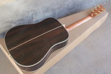 Ebony fretboard acoustic guitar AAA solid top acoustic electric guitar OEM round body custom guitar supplier