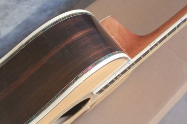 Ebony fretboard acoustic guitar AAA solid top acoustic electric guitar OEM round body custom guitar supplier