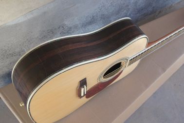 Ebony fretboard acoustic guitar AAA solid top acoustic electric guitar OEM round body custom guitar supplier