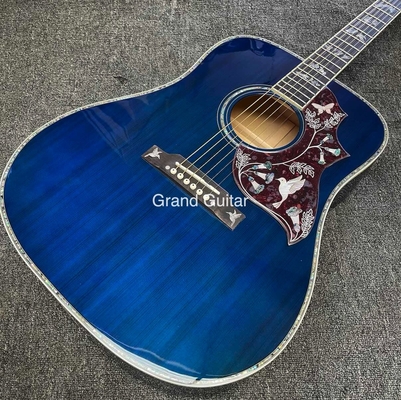 Custom GB-Viper Blue Dove Acoustic Guitar 41 Inches D Body Abalone Inlay Binding supplier