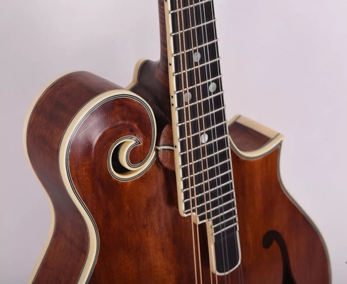 Custom Grand Handcarved Solid Spruce Top 8 Strings F Style Mandolin, Accept Mandolin OEM supplier