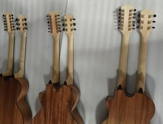 IN STOCK, Custom Taylor Style Double Neck Richie Sambora Signature KOA Wood 6+12 Strings Acoustic Guitar with Ebony Fingerboard in Matte Finishing supplier