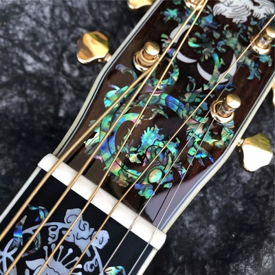 All Solid Wood Retro 41&quot; D Type Acoustic Guitar Abalone Inlay Ebony Fingerboard supplier