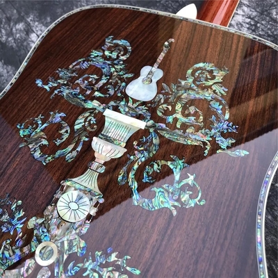 All Solid Wood Retro 41&quot; D Type Acoustic Guitar Abalone Inlay Ebony Fingerboard supplier