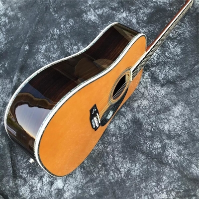 All Solid Wood Retro 41&quot; D Type Acoustic Guitar Abalone Inlay Ebony Fingerboard supplier