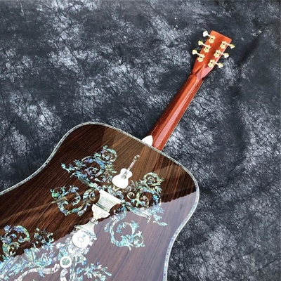 All Solid Wood Retro 41&quot; D Type Acoustic Guitar Abalone Inlay Ebony Fingerboard supplier
