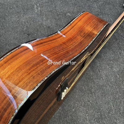 41 Inch Gloss Finishing 12 Strings Flamed Maple Neck Solid KOA Wood Acoustic Guitar Steel String Musical Instrument for Sale supplier