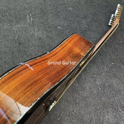 41 Inch Gloss Finishing 12 Strings Flamed Maple Neck Solid KOA Wood Acoustic Guitar Steel String Musical Instrument for Sale supplier