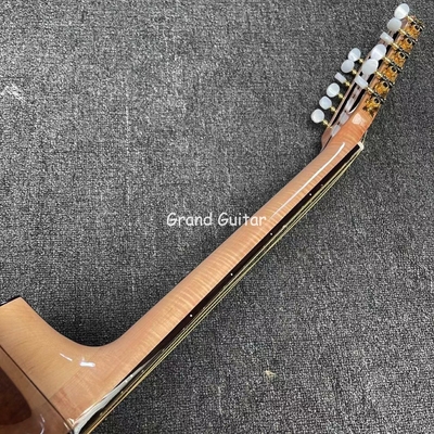41 Inch Gloss Finishing 12 Strings Flamed Maple Neck Solid KOA Wood Acoustic Guitar Steel String Musical Instrument for Sale supplier